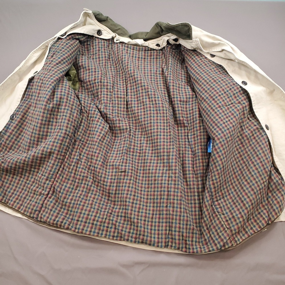 vtg LL‎ BEAN flannel primaloft lined canvas field coat L TALL barn chore jacket - Picture 3 of 14